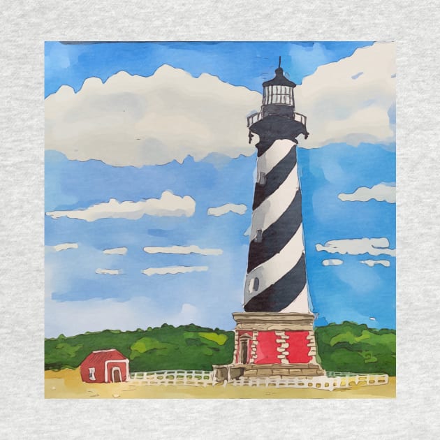 Lighthouse on Cape Hatteras National Seashore by WelshDesigns